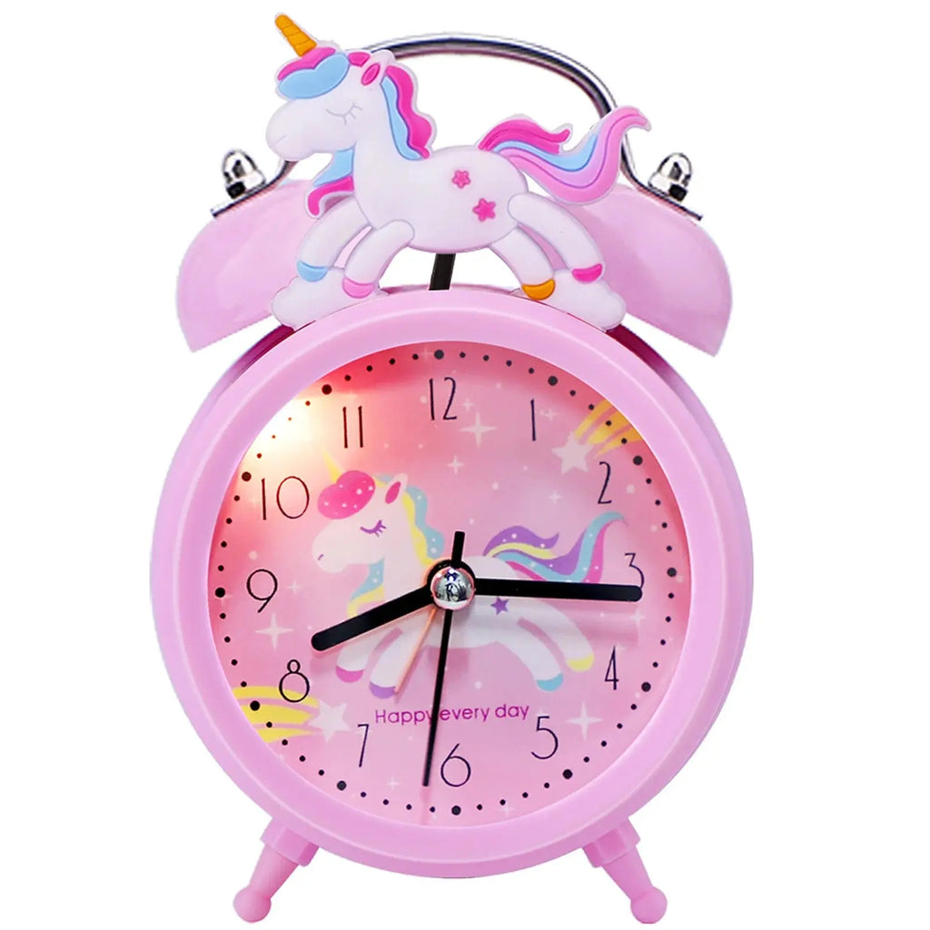 Pink Unicorn Childrens Alarm Clock Cartoon Desktop for Kids Bedroom Home Decor Alarm Clock Bedside Table Child alarm Gifts Clock - Honesty Sales
