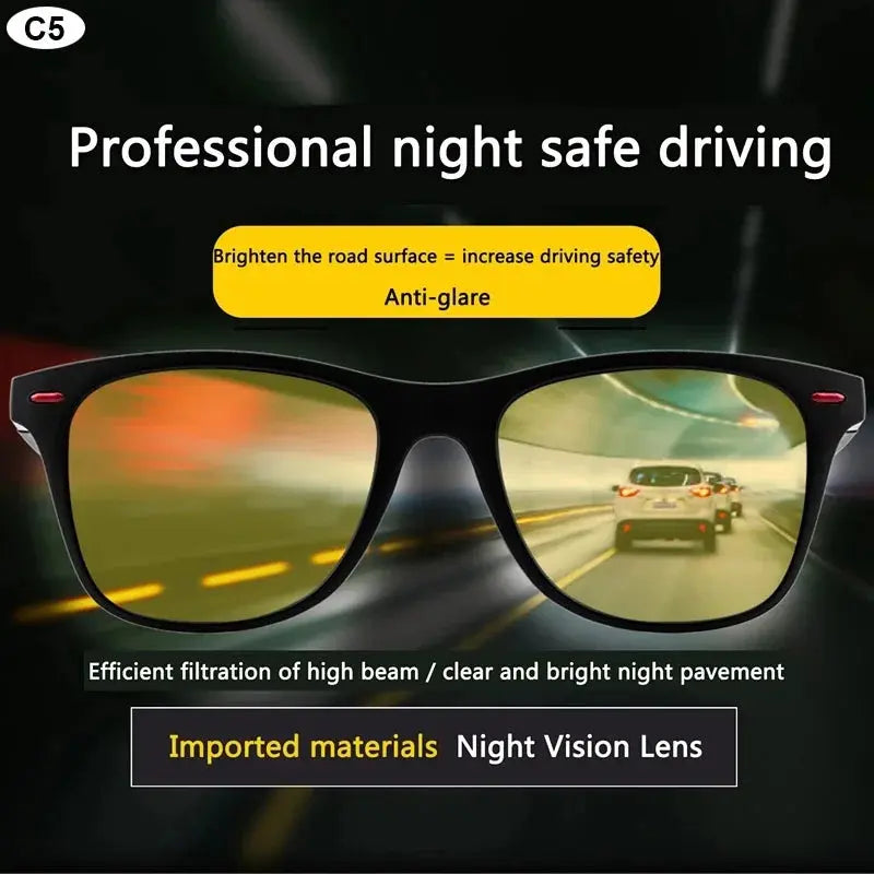 Polarized Night Vision Glasses for Drivers - PC Frame Sunglasses for Day and Night Vision in Outdoor Sports Dropshipman