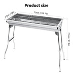 Portable Folding BBQ Grill – Large Stainless Steel Barbecue Stove Holder for Outdoor Cooking & Camping  Honesty Sales U.K