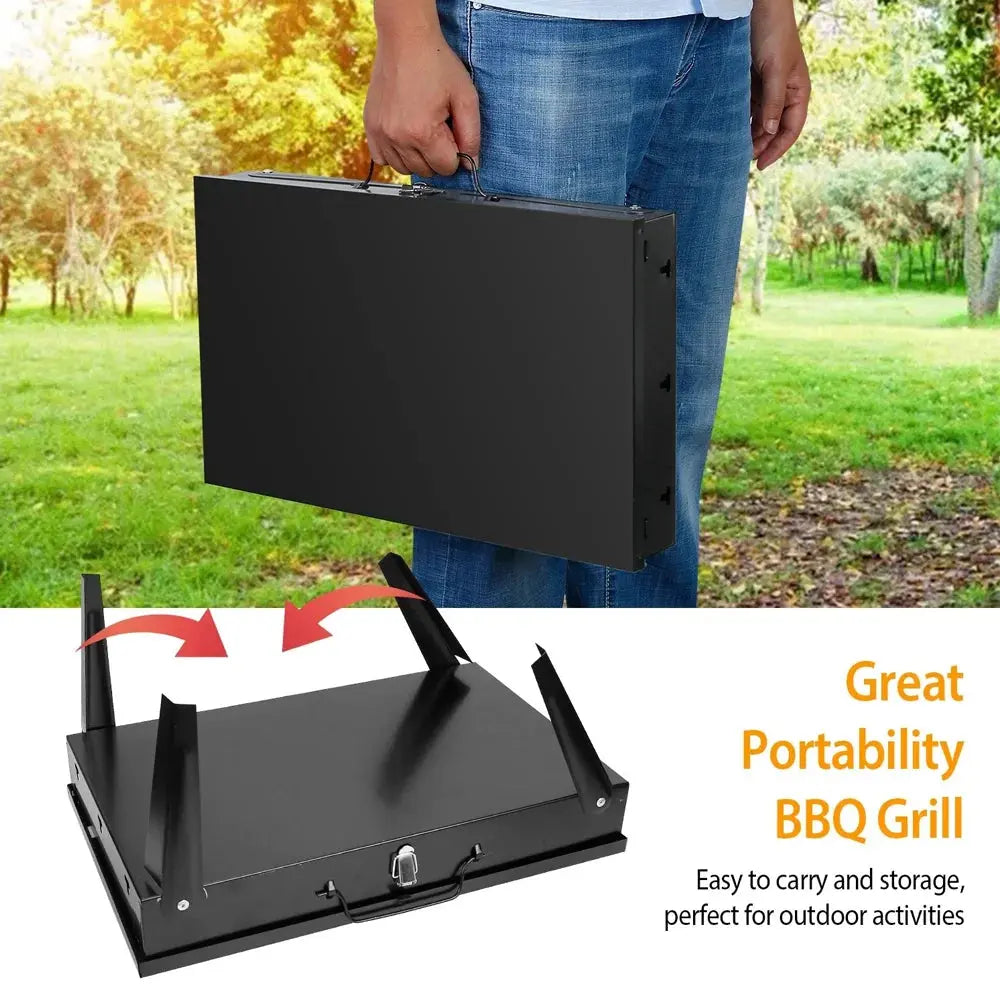 Portable Folding Charcoal BBQ Grill – Mini Barbecue Oven for Outdoor Cooking, Camping, Picnic & Beach  Honesty Sales U.K