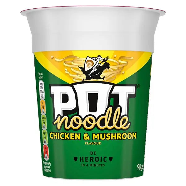 Pot Noodle Standard Pot Noodle Chicken & Mushroom 90 g (Case of 12) - Honesty Sales