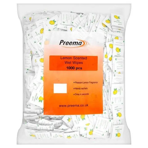 Preema Lemon Scented Wet Wipes 1000 Pieces - Honesty Sales U.K