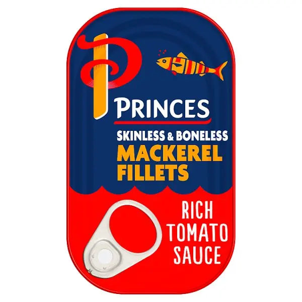 Princes Skinless & Boneless Mackerel Fillets Rich Tomato Sauce 125g (Case of 10)  Honesty Sales U.K Main image