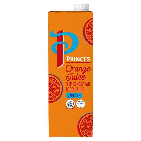 Princes Smooth Orange Juice from Concentrate 1 Litre (Case of 8) - Honesty Sales