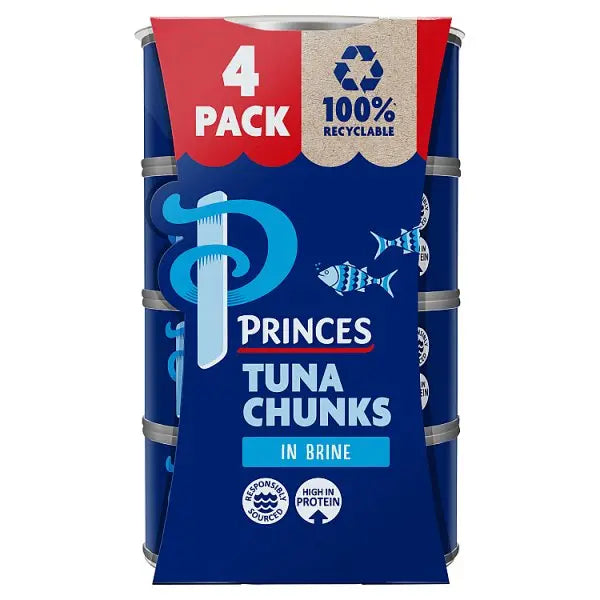 Princes Tuna Chunks in Brine 4 x 145g (Case of 6)  Honesty Sales U.K Main image