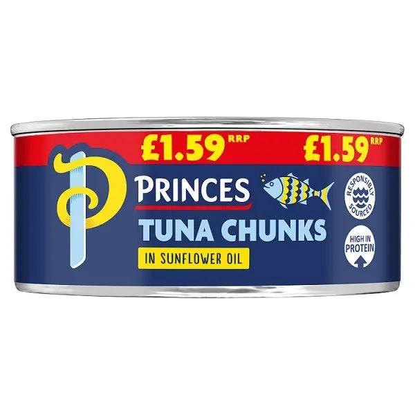 Princes Tuna Chunks in Sunflower Oil 145g (Case of 12)  Honesty Sales U.K