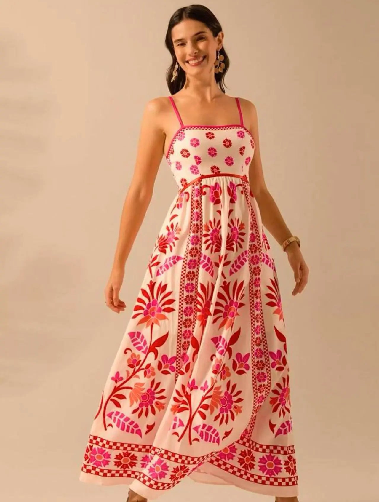 Printing Slip Dress Vacation Style Women's Clothing Secondary image