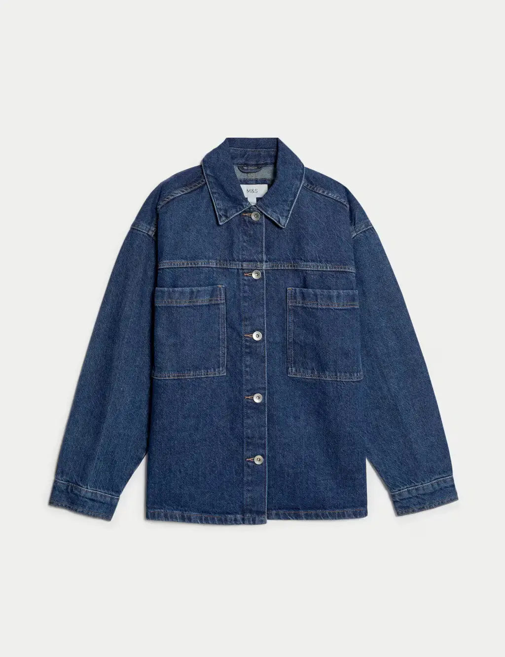 Pure Cotton Denim Relaxed Shacket Honesty Sales
