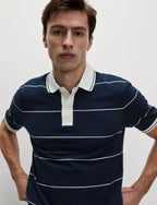 Pure Cotton Pique Striped Polo Shirt Honesty Sales