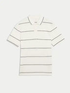 Pure Cotton Pique Striped Polo Shirt Honesty Sales