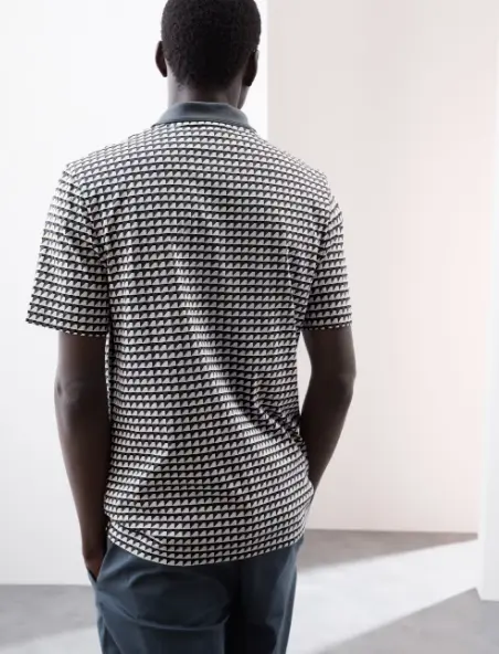 Pure Supima Cotton Geometric Polo Shirt - Honesty Sales