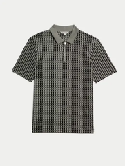 Pure Supima Cotton Geometric Polo Shirt - Honesty Sales
