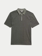 Pure Supima Cotton Geometric Polo Shirt - Honesty Sales