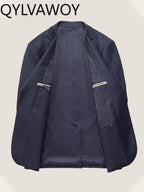 QYLVAWOY Men’s 100% Wool Suit – High-End Business & Wedding Formal Wear (LJ2053)  Honesty Sales U.K