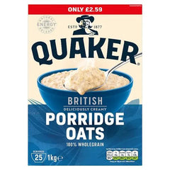 Quaker British Porridge Rolled Oats RRP (Case of 6) - Honesty Sales