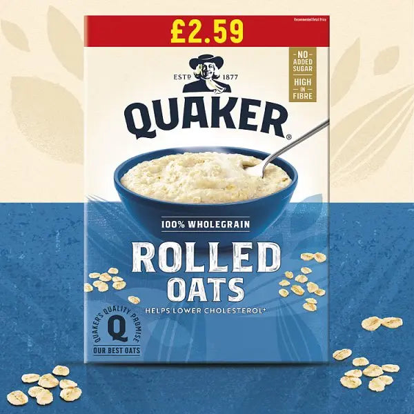 Quaker British Porridge Rolled Oats RRP (Case of 6) - Honesty Sales