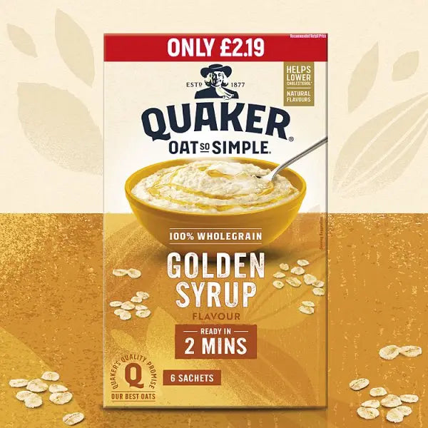 Quaker Oat So Simple Golden Syrup Porridge Sachets RRP (Case of 8) Secondary image