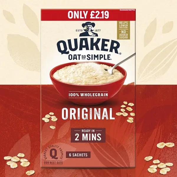 Quaker Oat So Simple Original Porridge Sachets (Case of 8) - Honesty Sales