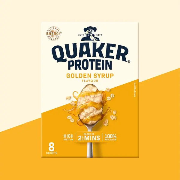 Quaker Oat So Simple Protein Golden Syrup Porridge Sachets 8x43g (Case of 6) Kellogg's