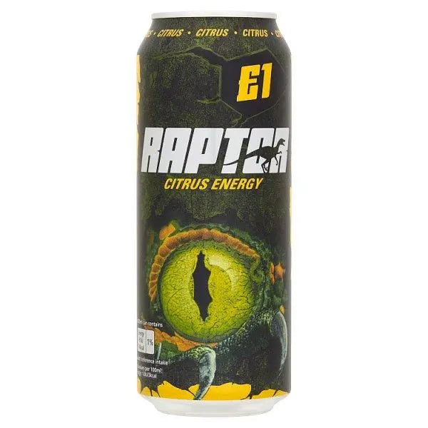 Raptor Citrus Energy 500ml (Case of 12) - Honesty Sales
