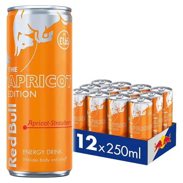 Red Bull Energy Drink Apricot Edition 250ml 12 Pack (Case of 12) - Honesty Sales