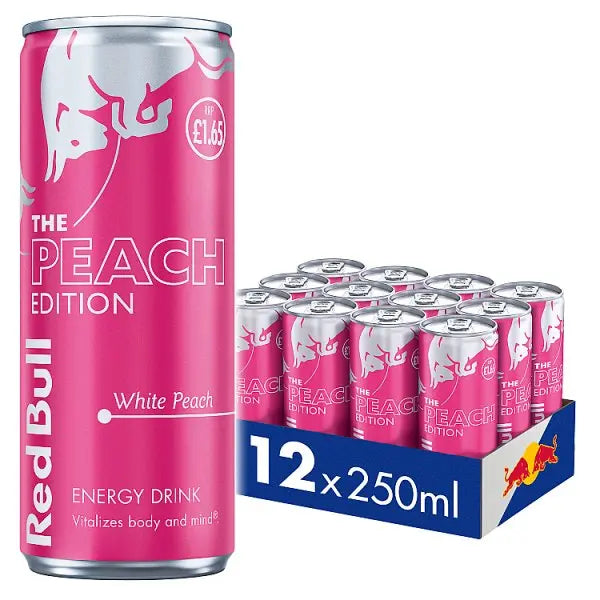 Red Bull Energy Drink Peach Edition White Peach 12 x 250ml (Case of 12) - Honesty Sales