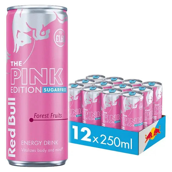 Red Bull Energy Drink Sugar Free Pink Edition 250ml (Case of 12) - Honesty Sales