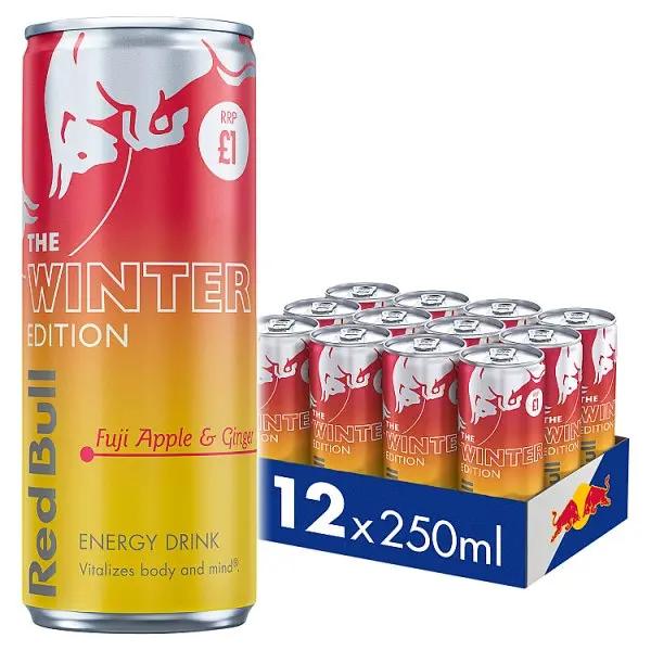 Red Bull The Winter Edition Fuji Apple & Ginger Energy Drink 12 x 250ml  Honesty Sales U.K