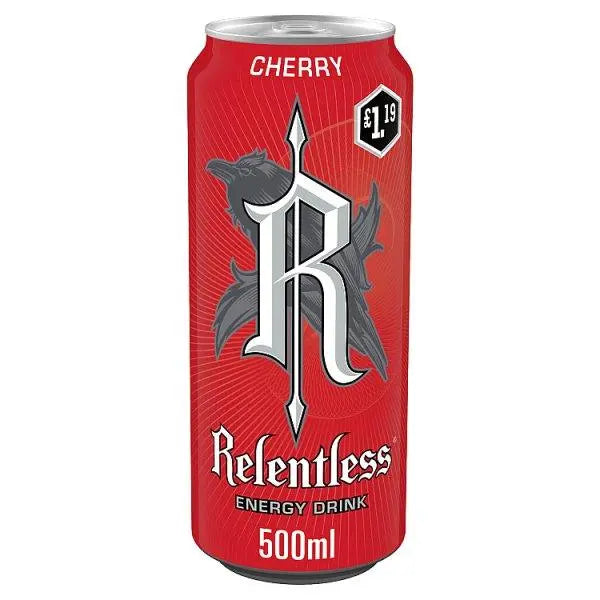 Relentless Cherry Energy Drink 500ml (Case of 12) - Honesty Sales