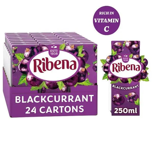 Ribena Blackcurrant Juice Drink Carton 250ml (Case of 24) - Honesty Sales