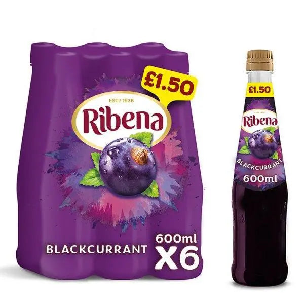 Ribena Blackcurrant Squash 600ml (Case of 6) - Honesty Sales U.K