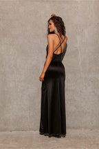 Roco Fashion Lamelia maxi dress with an open back is made of delicate and soft-touch fabric - Honesty Sales