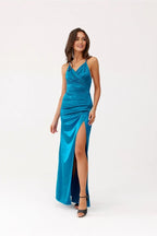 Roco Fashion Lamelia maxi dress with an open back is made of delicate and soft-touch fabric - Honesty Sales