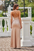 Roco Fashion Lamelia maxi dress with an open back is made of delicate and soft-touch fabric - Honesty Sales