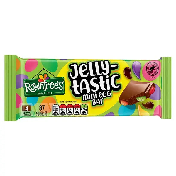 Rowntree's Jelly-Tastic Mini Egg Chocolate Sharing Bar 100g (Case of 18) - Honesty Sales