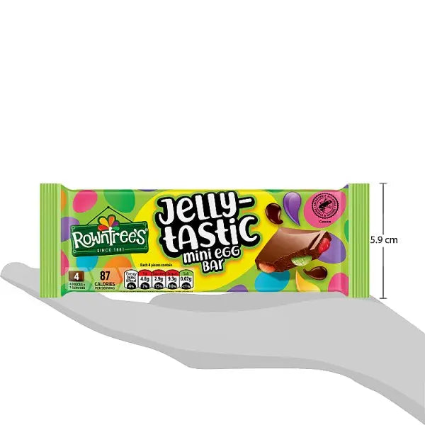 Rowntree's Jelly-Tastic Mini Egg Chocolate Sharing Bar 100g (Case of 18) - Honesty Sales
