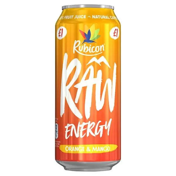 Rubicon Raw Energy Orange & Mango 500ml (Case of 12) - Honesty Sales