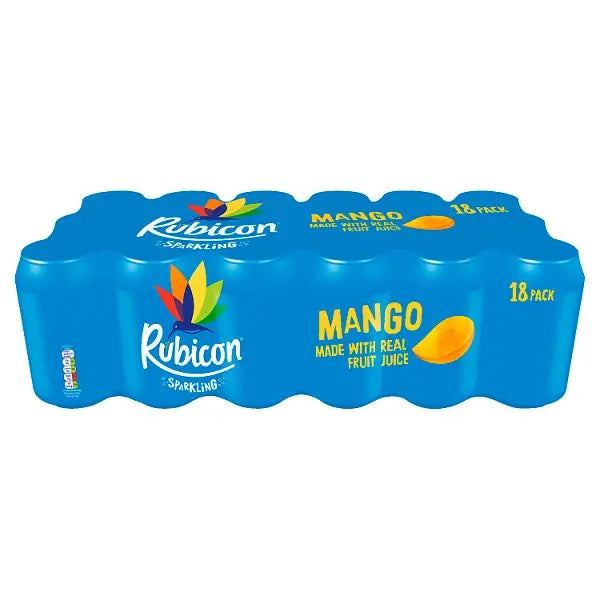 Rubicon Sparkling Mango Juice Soft Drink 18 x 330ml  Honesty Sales U.K