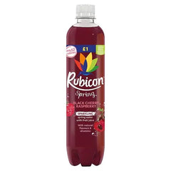 Rubicon Spring Black Cherry Raspberry Sparkling Spring Water with Fruit Juice 500ml (Case of 12) - Honesty Sales
