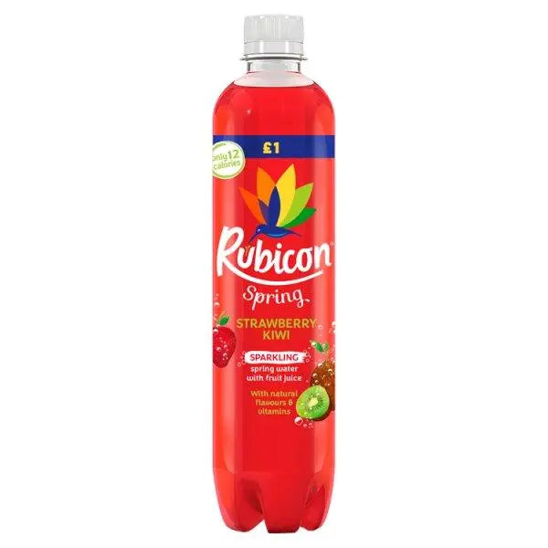 Rubicon Spring Strawberry Kiwi Flavoured Sparkling Spring Water 500ml (Case of 12) - Honesty Sales