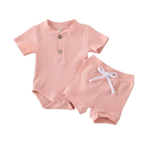 Pydcoco US Stock 0-24M 2PCS Kid Baby Clothes Set Short Sleeve Bodysuit Shorts Outfits Summer Set - Honesty Sales U.K