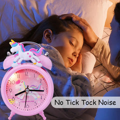 Pink Unicorn Childrens Alarm Clock Cartoon Desktop for Kids Bedroom Home Decor Alarm Clock Bedside Table Child alarm Gifts Clock