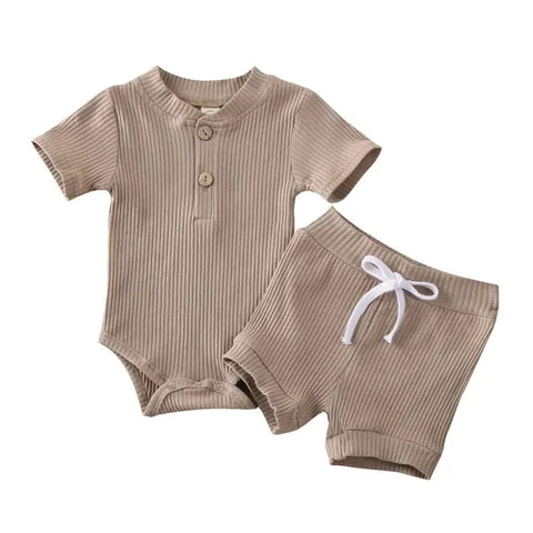 Pydcoco US Stock 0-24M 2PCS Kid Baby Clothes Set Short Sleeve Bodysuit Shorts Outfits Summer Set - Honesty Sales U.K