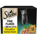 SHEBA® Fine Flakes Adult Wet Cat Food Poultry Selection in Jelly 12 x 85g Pouch (Case of 4)  Honesty Sales U.K