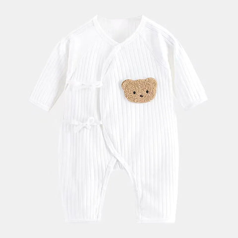 All Seasons Newborn Baby Boy Girl Romper 100% Pure Cotton Soft Cartoon Bear Bodysuit with Hat - Honesty Sales U.K