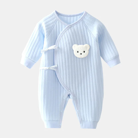 All Seasons Newborn Baby Boy Girl Romper 100% Pure Cotton Soft Cartoon Bear Bodysuit with Hat - Honesty Sales U.K