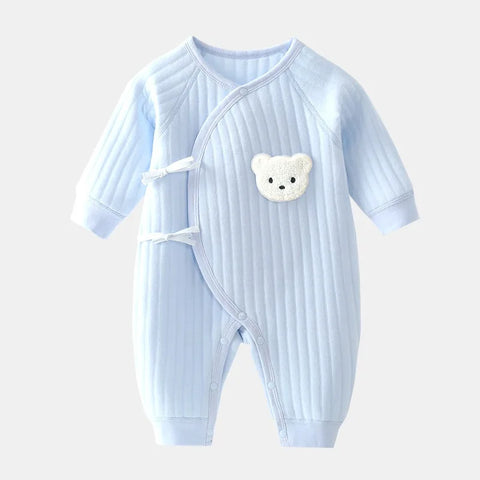 All Seasons Newborn Baby Boy Girl Romper 100% Pure Cotton Soft Cartoon Bear Bodysuit with Hat - Honesty Sales U.K