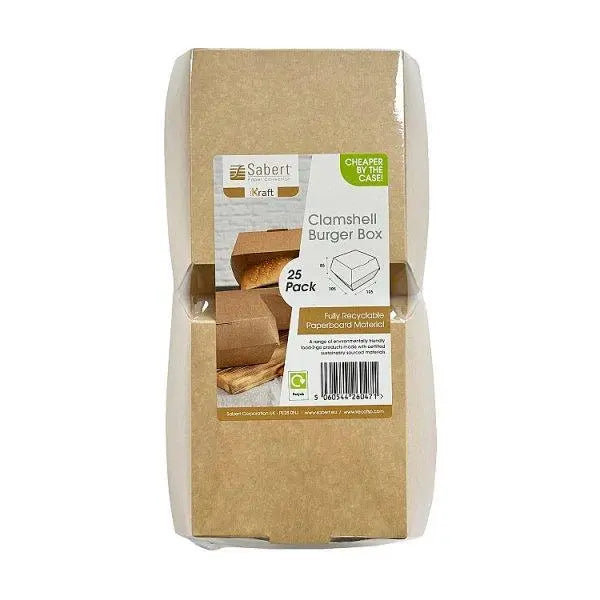 Simply Kraft Medium Clam Burger Box - 25pk - Honesty Sales