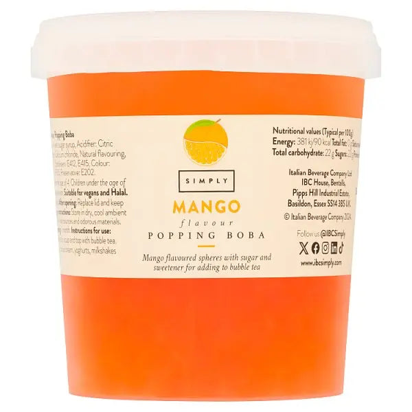 Simply Mango Flavour Popping Boba 870g  Honesty Sales U.K