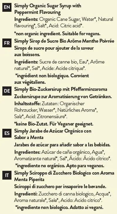 Simply Organic Peppermint Syrup - Honesty Sales U.K